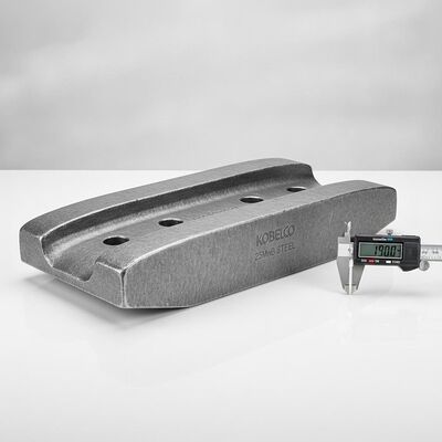 Calidad Ensamblaje de zapata de oruga de doble garra para excavadora Kobelco, acero forjado 25MnB, paso de 190 mm, pieza de tren de aterrizaje fábrica